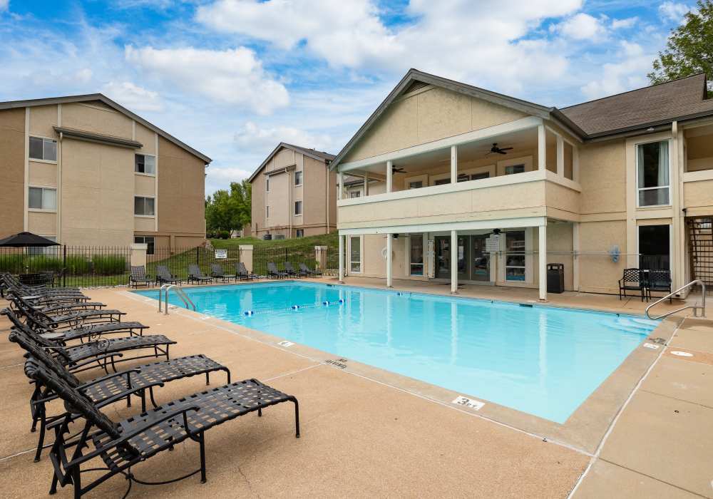 Community swimming pool at Waterford Manors in Manchester, Missouri