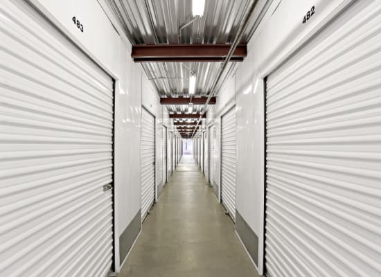 Clean hallways through self storage units at A-1 Self Storage in Lakeside, California