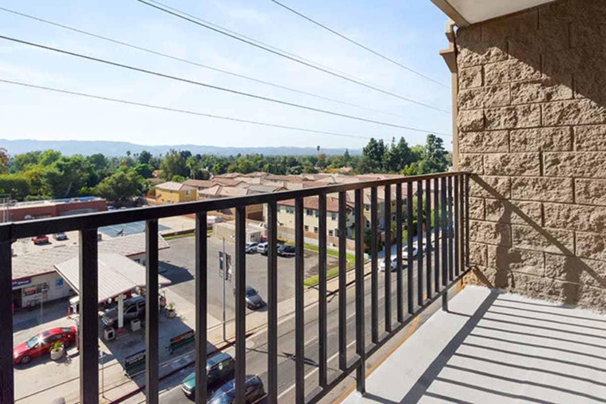 Private patio at Amanda Regency Apartments, Van Nuys, California