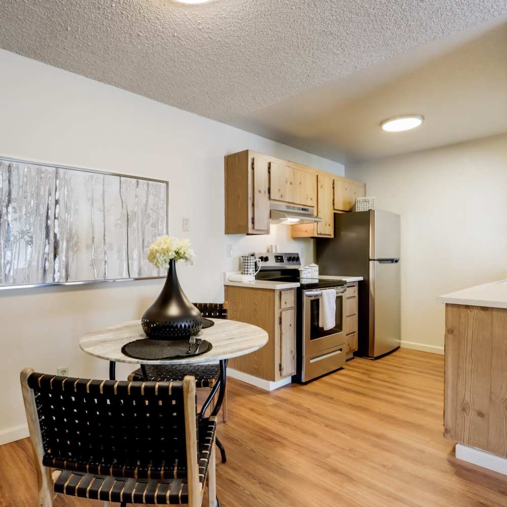 Dining area near to kitchen at Country Brook Rental Condominiums in San Ramon, California
