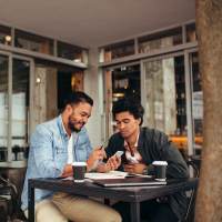 Resident in cafe near Deer Park in Athens, Texas 