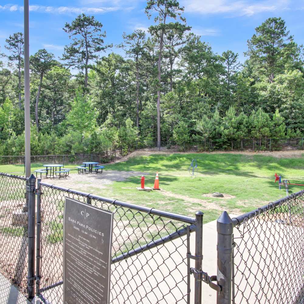 Fenced dog park at Chenal Pointe at the Divide in Little Rock, Arkansas