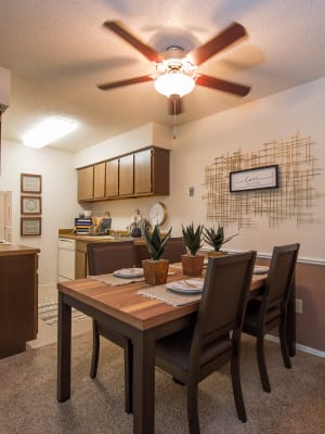 Dining room at Raintree Apartments in Wichita, Kansas