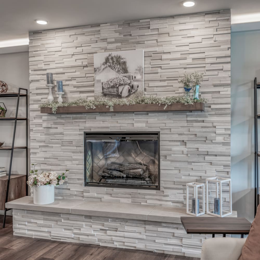 Fireplace in clubhouse at Evergreen, Monroeville, Pennsylvania