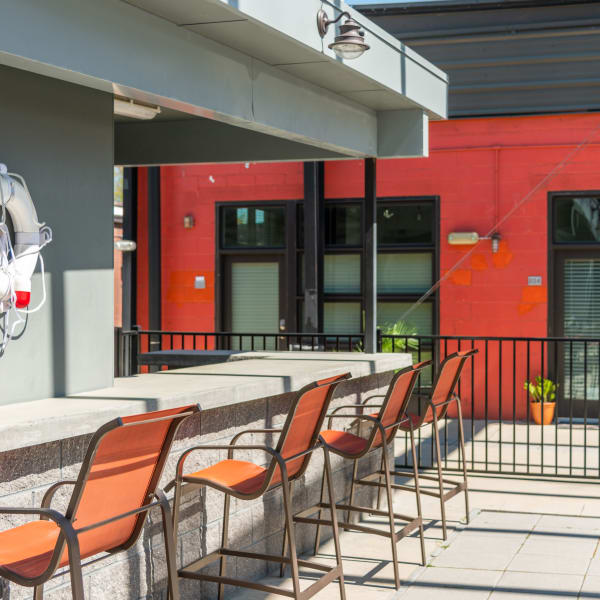 Resident patio at Scott's Edge, Richmond, Virginia