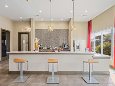 Clubhouse kitchen area at Anatole at City View in Lubbock, Texas