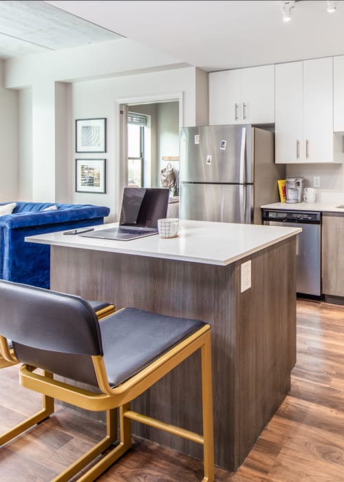 Fully equipped kitchen at RISE at State College in State College, Pennsylvania