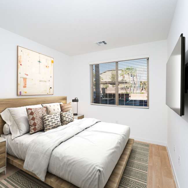 Bedroom with window at Heirloom at Pebble in Las Vegas, Nevada 