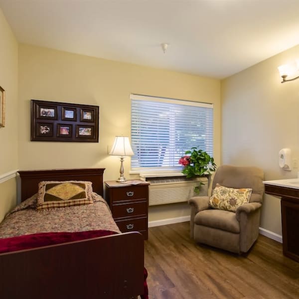 Bedroom at Pacifica Senior Living Vacaville in Vacaville, California