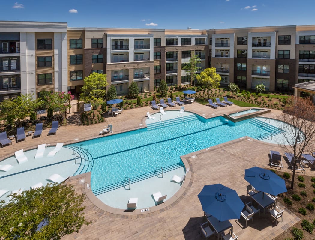 Beautiful pool area at Reserve Decatur in Decatur