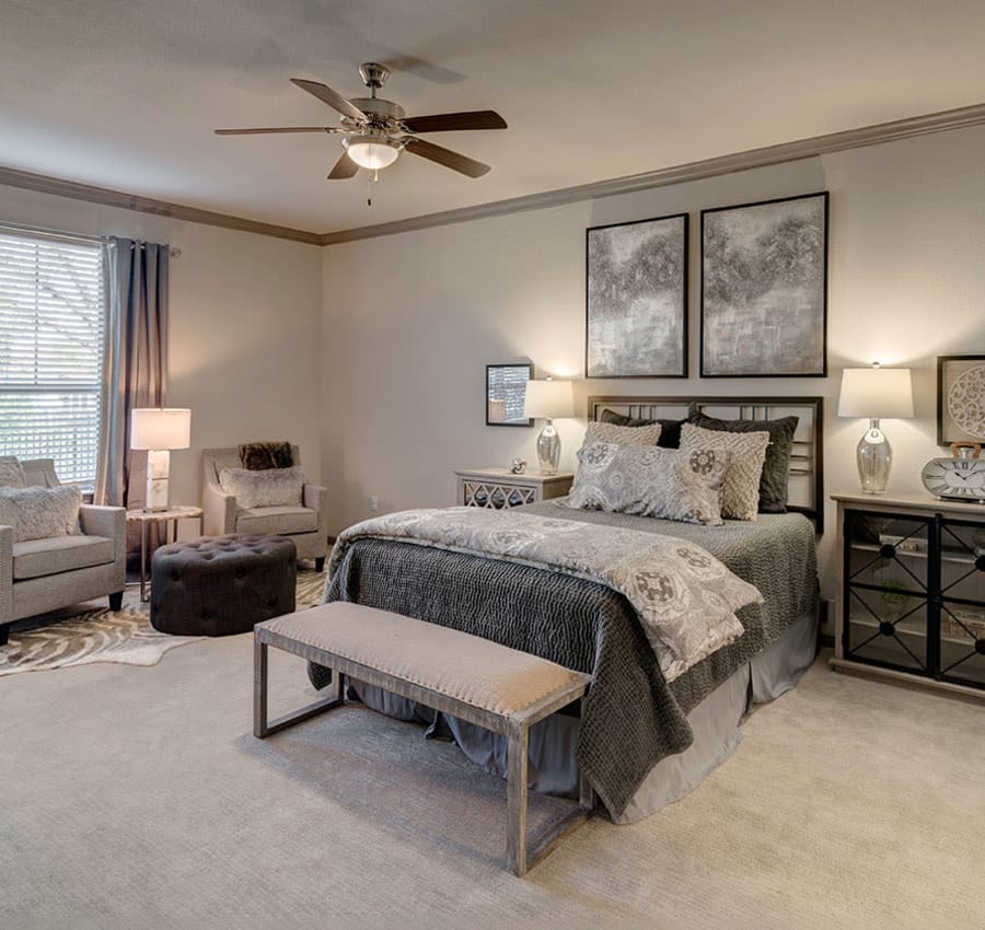 Well decorated bedroom at Caliza in Cedar Park, Texas