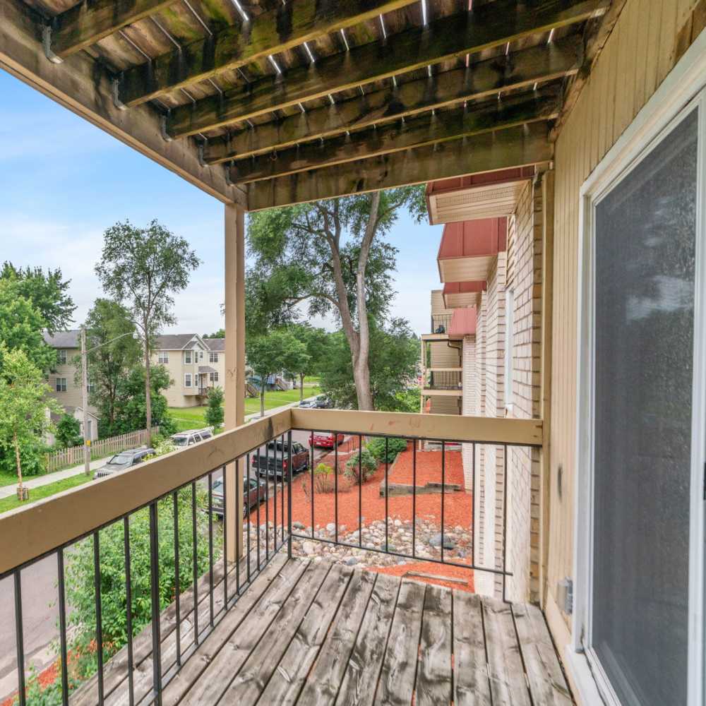 Private patio at Lamplighter Village Apartments in Saint Paul,Minnesota