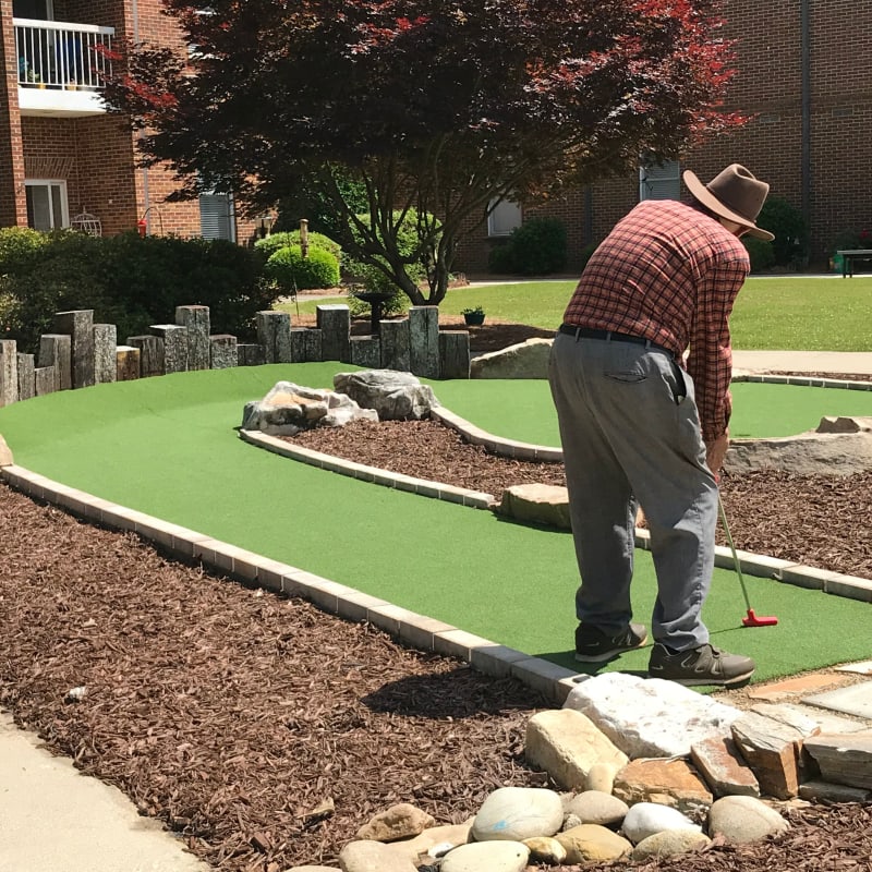 mini-golf course at a Presbyterian Communities of South Carolina community