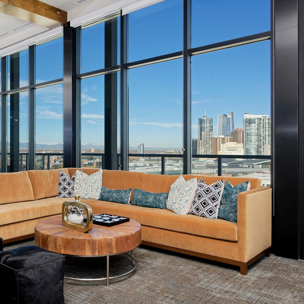 Pool table and lounge at Civic Lofts in Denver, Colorado