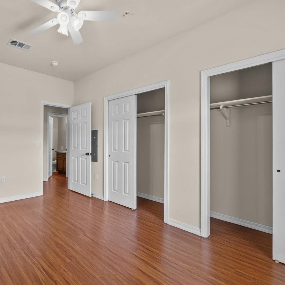 Spacious closets in the bedroom at Las Torres Apartments in El Paso, Texas
