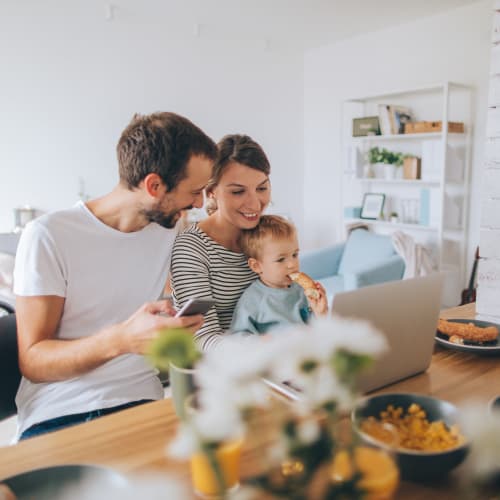 A happy family at Covenant Trace in Newport News, Virginia