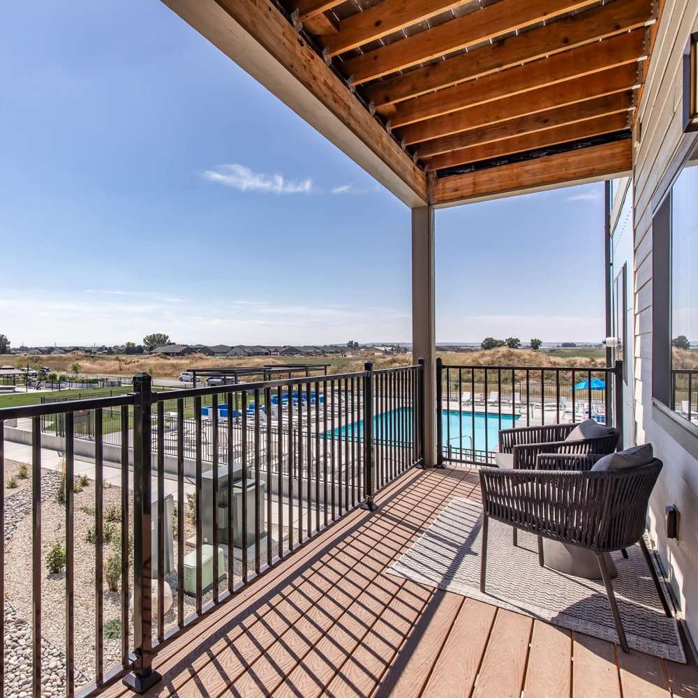Private balcony with community view at InterUrban 2.0 in Billings, Montana