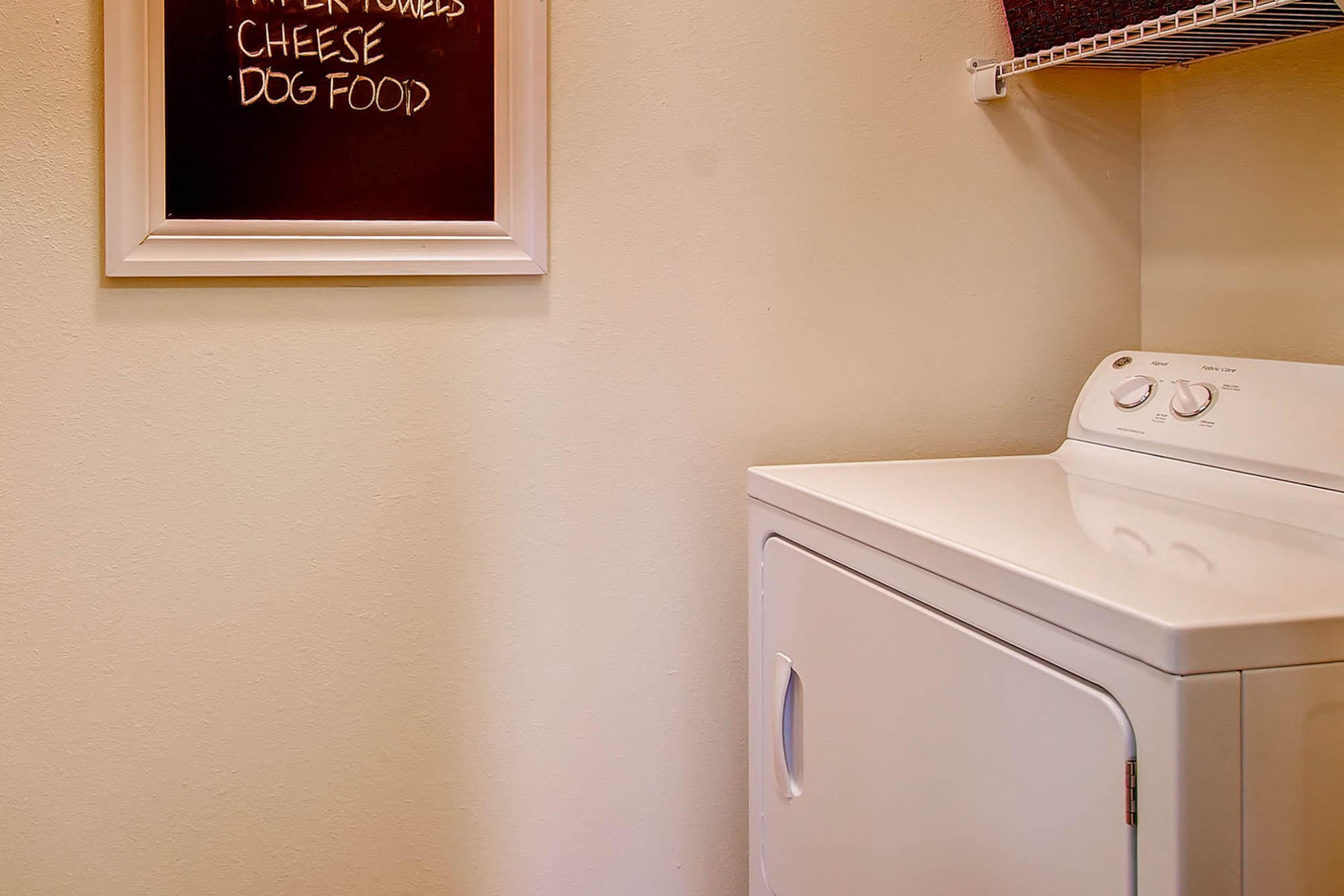 A washer and dryer at M2 Apartments in Denver, Colorado