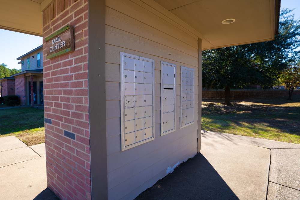 Townhome mail center at Millpoint Townhomes in Henderson, Texas