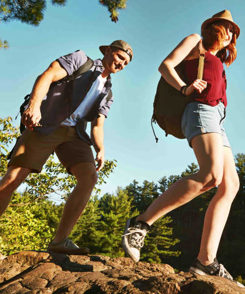 Residents on a hike near Cumberland on Church in Nashville, Tennessee