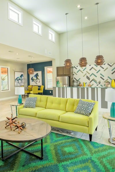 Vibrant resident clubhouse at Creekside at Kenney's Fort in Round Rock, Texas