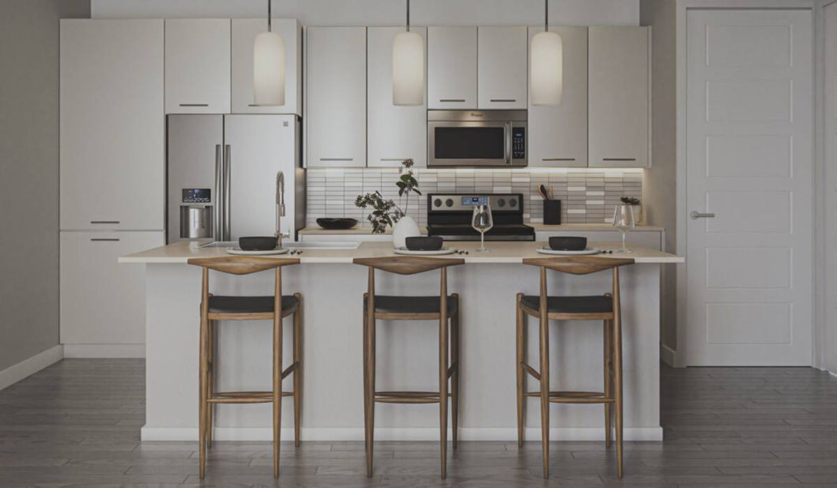 Modern finishes in a kitchen at Potranco Commons in San Antonio, Texas