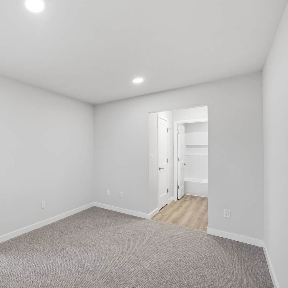 Bedroom with plush carpet at Fayette Arms Apartments in Mountain View, California, 