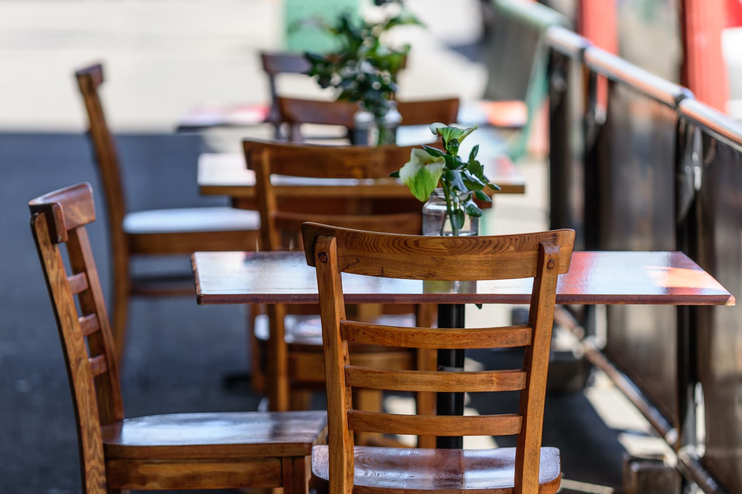 Restaurant seating area near The Bluffs in Rancho Cucamonga, California