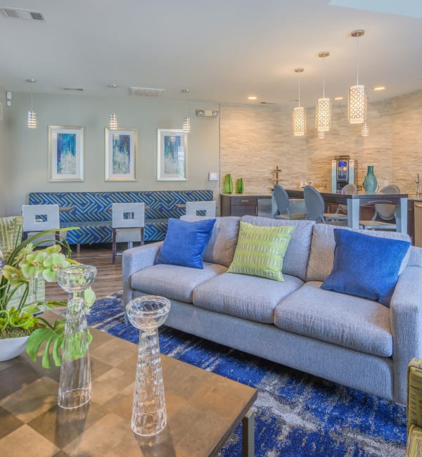 Clubhouse with amenities poolside at The Mark in Raleigh, North Carolina