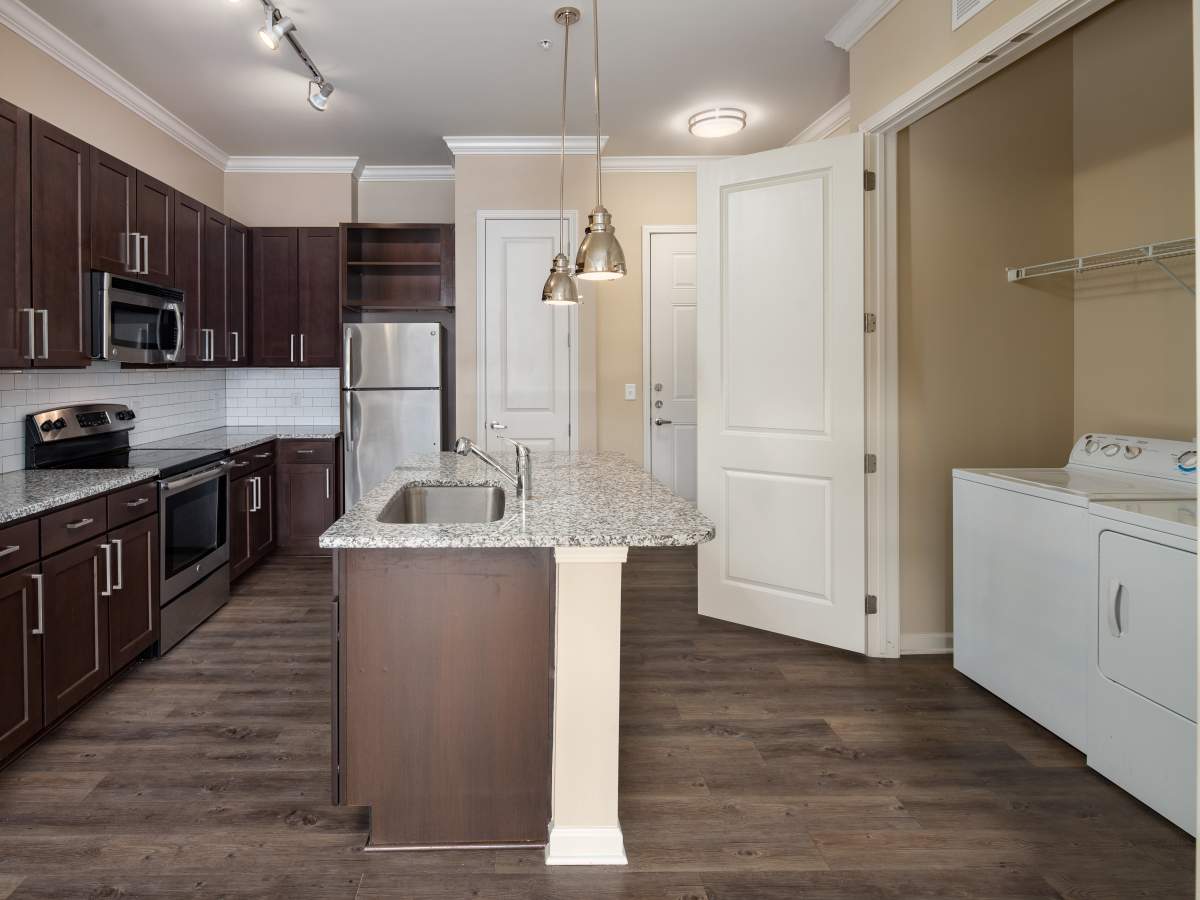 Granite countertop with modern appliances at Ardmore & Twenty Eighth in Atlanta, Georgia