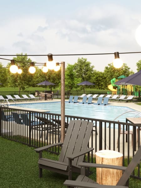 Wonderful outdoor pool and sitting area at Everton Estates in Cartersville, Georgia