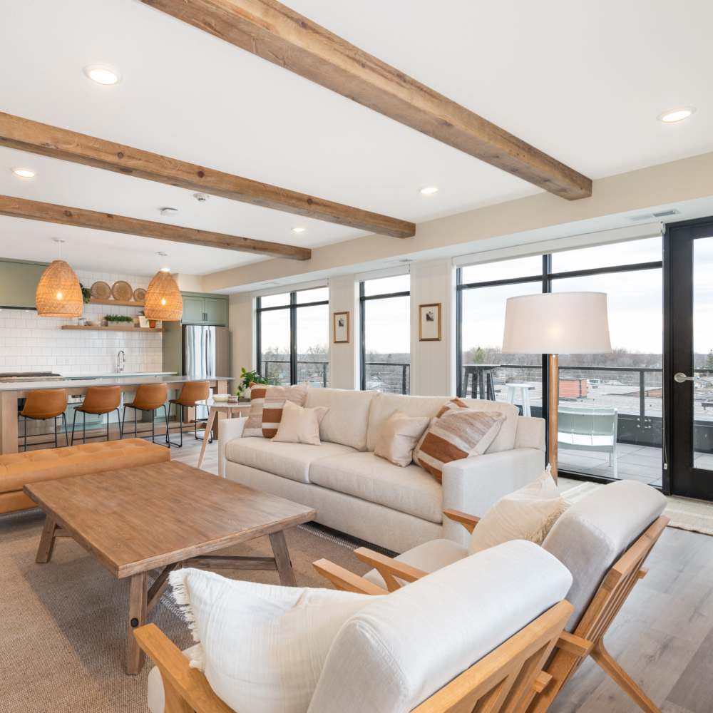 Apartment living area at The Uptown Apartments in Waconia, Minnesota