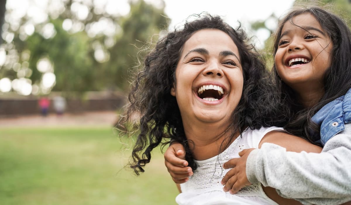 Mother with daughter at Shasta Terrace in Vacaville, California