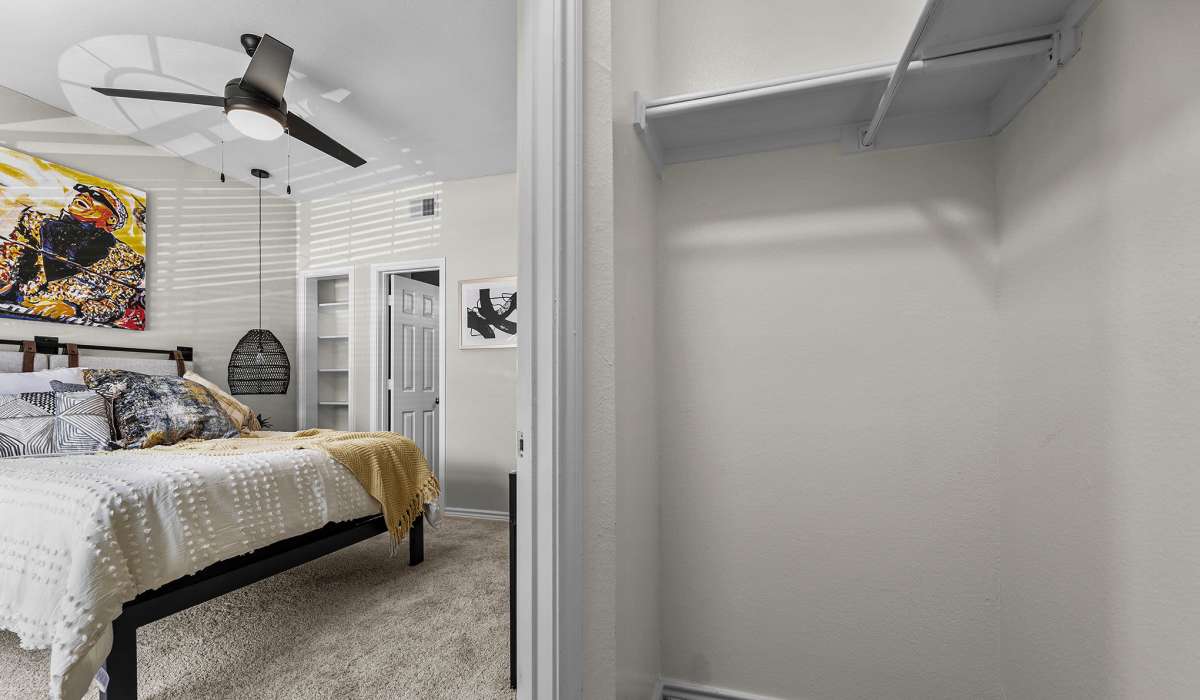 Bedroom with closet at Station 3700 in Euless, Texas