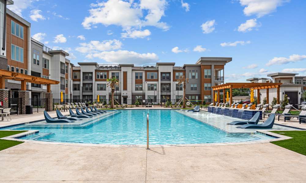 Sparkling pool at Opal Point at Kyle in Kyle,Texas