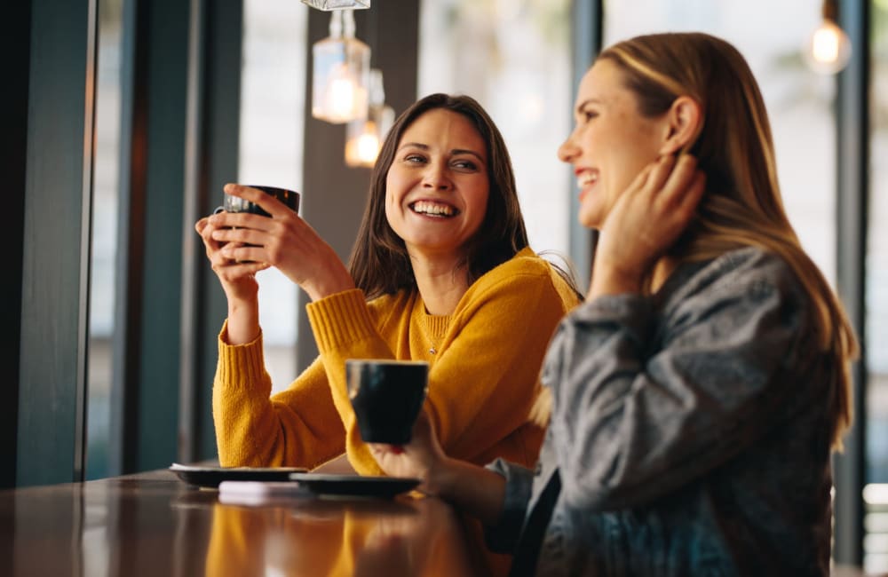 Residents at a cafe near Park Club Apartments in Rohnert Park, California