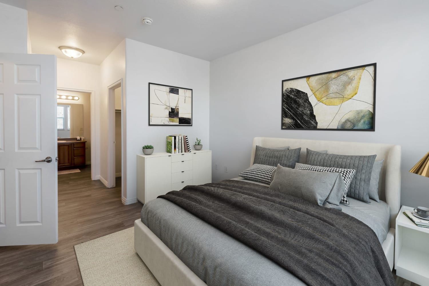 bedroom model at Florentine Villas Apartments in Midvale, Utah  