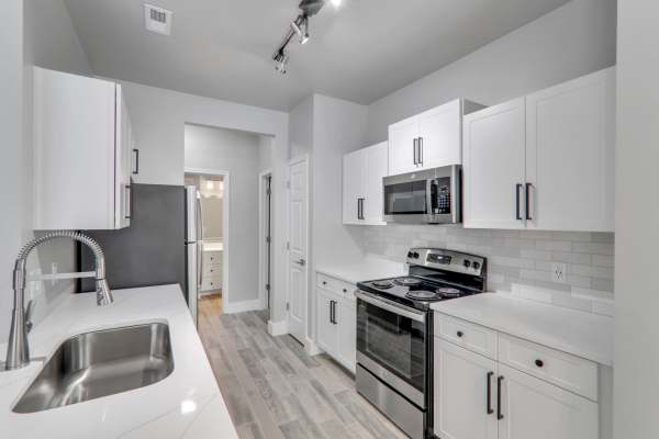 Fully equipped kitchen with multiple appliances at Wesley in Raleigh, North Carolina