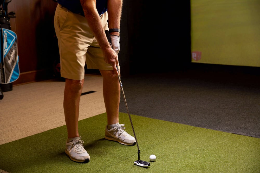 Golf putting simulator at  Amira Roseville in Roseville, Minnesota