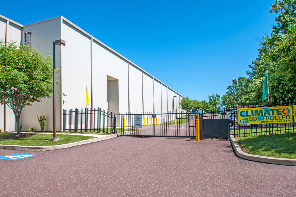 Access gate with security panel at Metro Self Storage in Limerick, Pennsylvania
