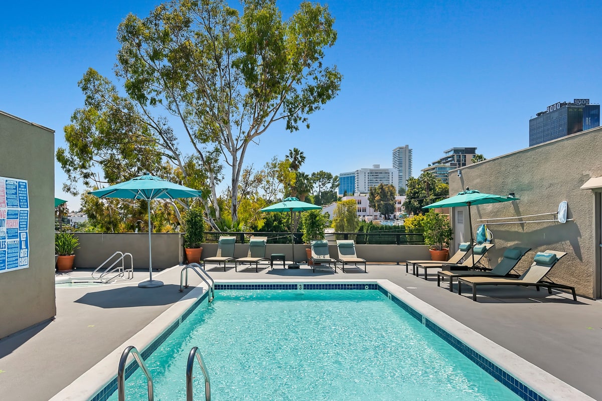 Beautiful pool at Ascent, West Hollywood, California