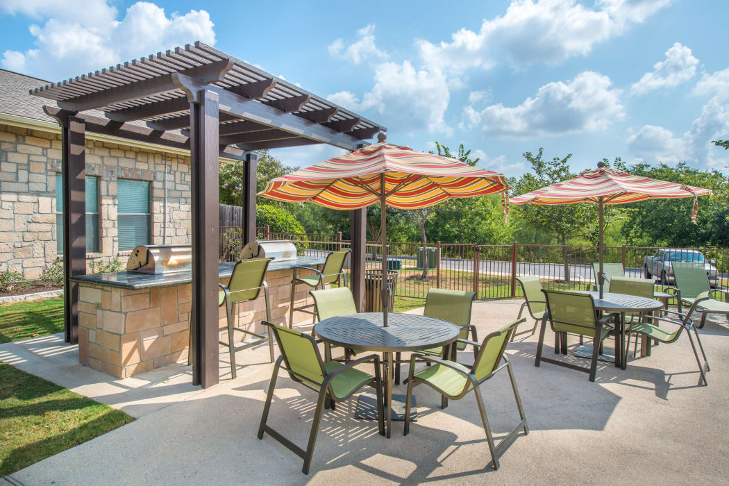Grilling area at Arya Grove in Universal City, Texas