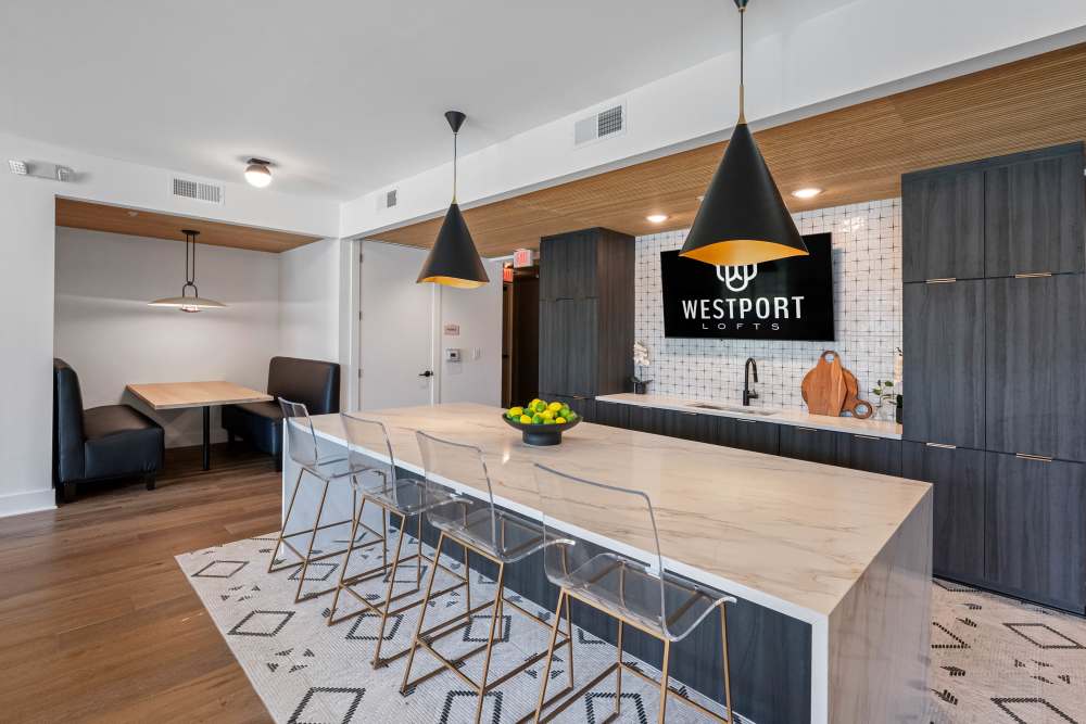 Luxury dining area at Westport Lofts in Belville, North Carolina