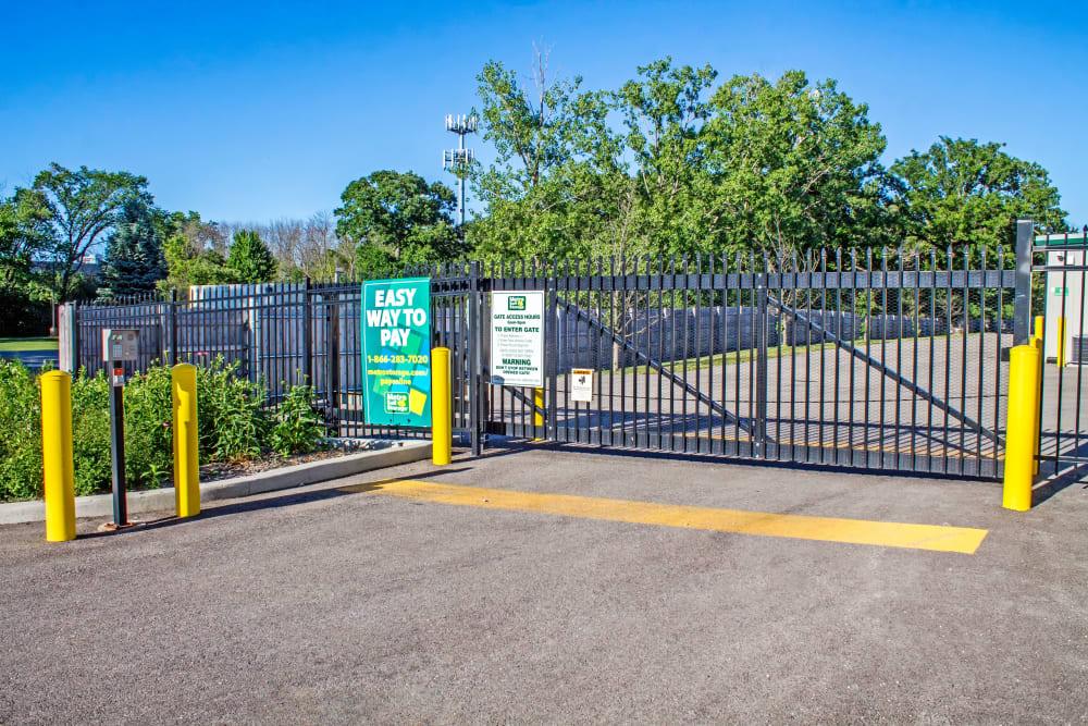 Gate with security panel at Metro Self Storage in Deerfield, Illinois