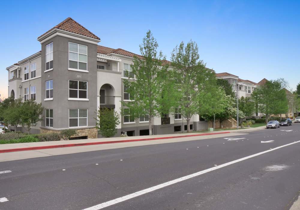 Exterior shot of an apartments at Villa Montanaro in Pleasant Hill, California