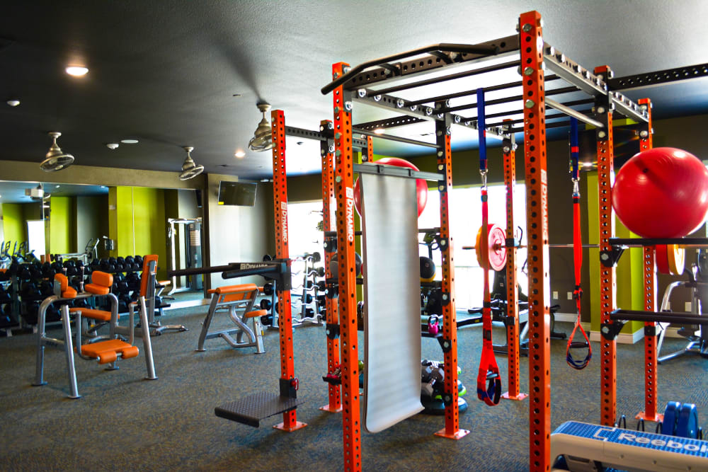 Fitness center at The Abbey at Dominion Crossing in San Antonio, Texas