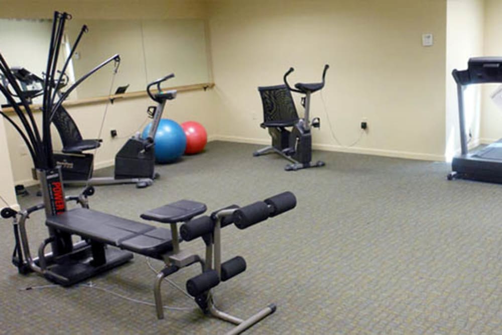 Deluxe gym at Majestic Rim Retirement Living in Payson, Arizona.