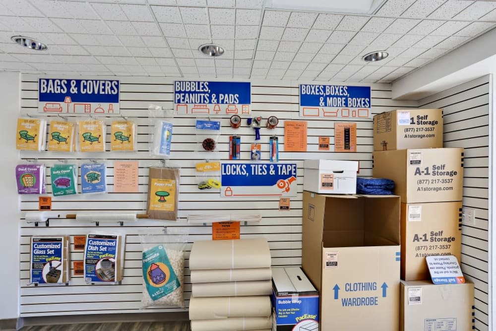 Packing and moving supplies available at A-1 Self Storage in Oceanside, California