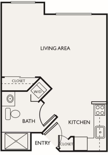 Independent Living studio at Island House Assisted Living in Mercer Island, Washington