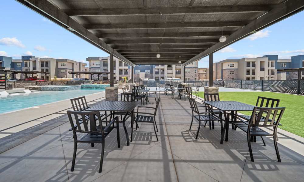 Patio with sitting area at Retreat at Eastlake in El Paso, Texas